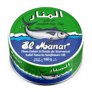 Alternative view of Solid Tuna in Sunflower Oil – Canned Tuna Fish from El Manar–10-Pack of 160g Cans