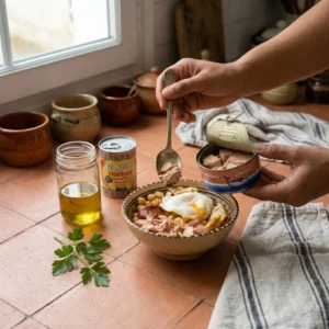 Discover lablabi, Tunisia's ultimate comfort food! A rich chickpea broth poured over stale bread with harissa, cumin, egg & El Manar tuna. Warm, bold & authentic.